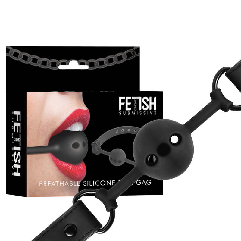FETISH SUBMISSIVE BONDAGE – Atmungsaktiver Ballknebel aus Silikon