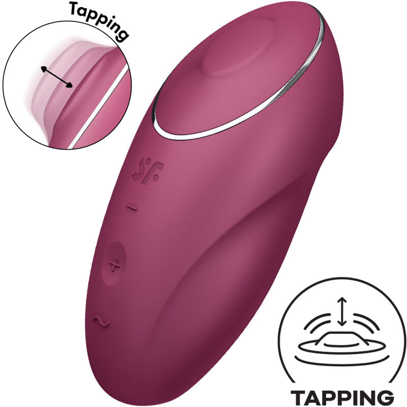 SATISFYER Tap & Climax 1 – Auflegevibrator mit Klopffunktion, rot