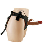 PRETTY LOVE Marion – Universal-Harness-Slip mit Vibrationsdildo, 19 cm, braun