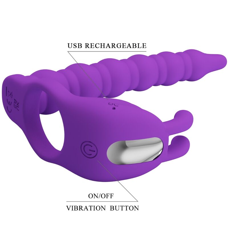 PRETTY LOVE – Blackney Penisring mit Prostata-Vibrator