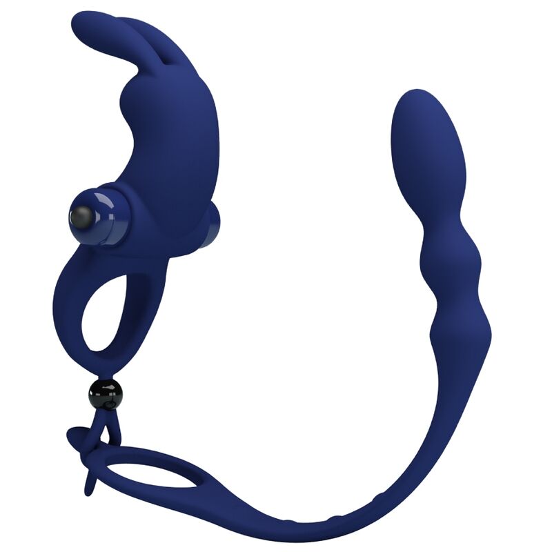 PRETTY LOVE – Ayad Vibrationsring mit Analplug, Blau