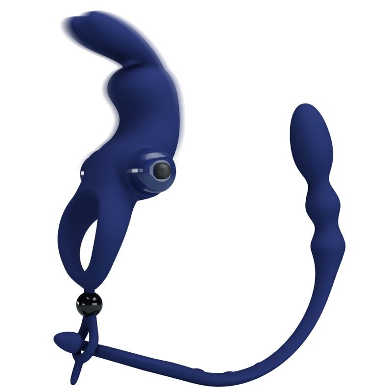 PRETTY LOVE – Ayad Vibrationsring mit Analplug, Blau