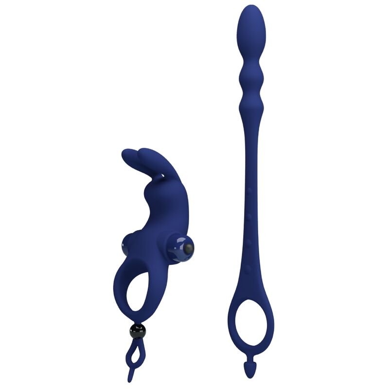 PRETTY LOVE – Ayad Vibrationsring mit Analplug, Blau