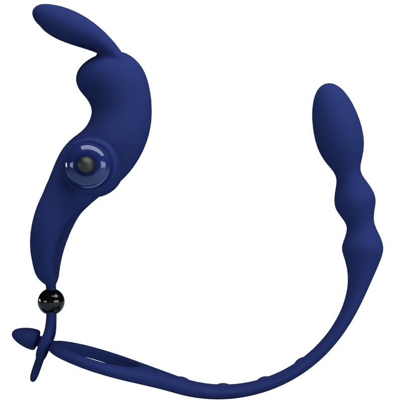 PRETTY LOVE – Ayad Vibrationsring mit Analplug, Blau