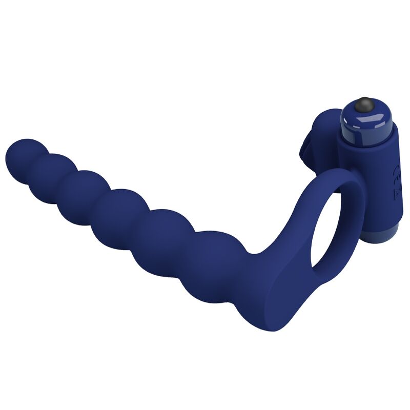 PRETTY LOVE – Ajmal Vibrationsring mit Penishalterung, Blau
