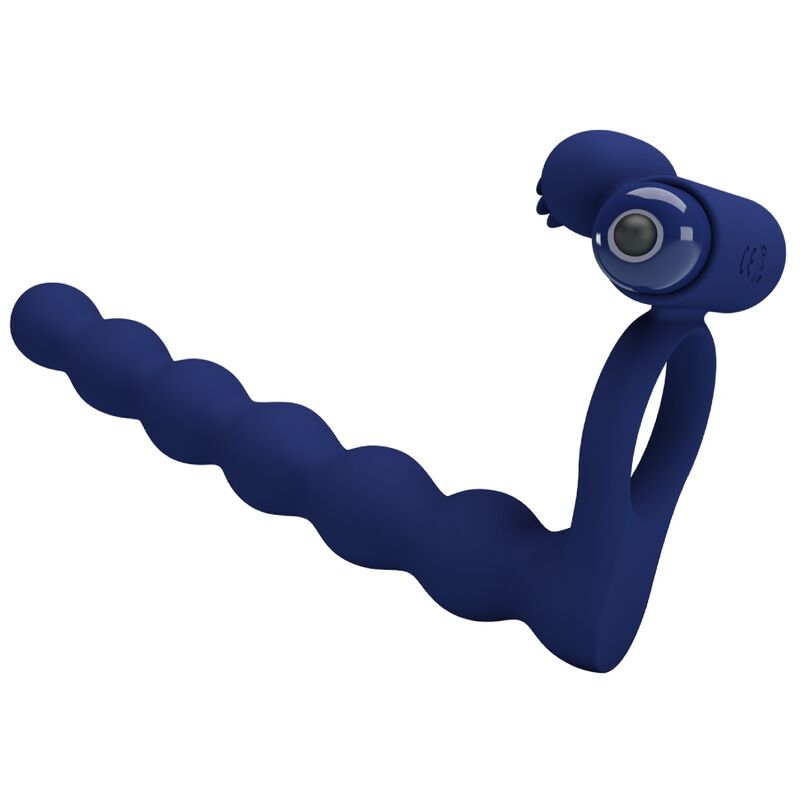 PRETTY LOVE – Ajmal Vibrationsring mit Penishalterung, Blau