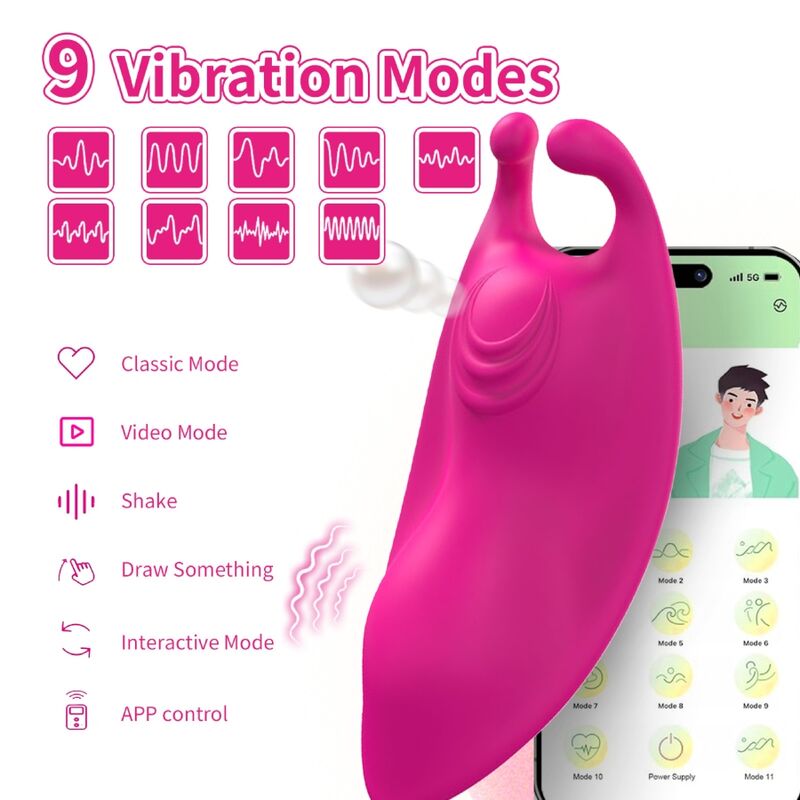 ARMONY Honeybee – Tragbarer Höschenvibrator mit G-Punkt-Stimulation und App, Fuchsia