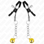KINK – MORSETTI PER CAPEZZOLI CON PENDENTE JINGLE BELL ORO 6 CM
