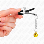 KINK – MORSETTI PER CAPEZZOLI CON PENDENTE JINGLE BELL ORO 6 CM