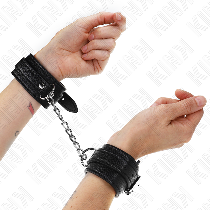 KINK – SNAKE PATTERN WRIST RESTRAINTS BLACK ADJUSTABLE 20-28 CM X 5.4 CM