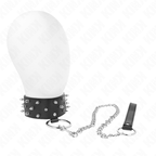 Kink – Halsband mit silbernen Nieten und Leine, 65 cm
