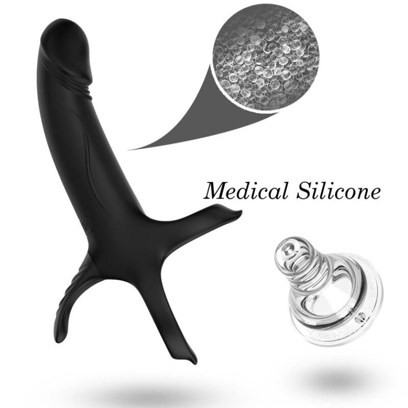 ARMONY – DILDO WITH RING & VIBRATOR BLACK