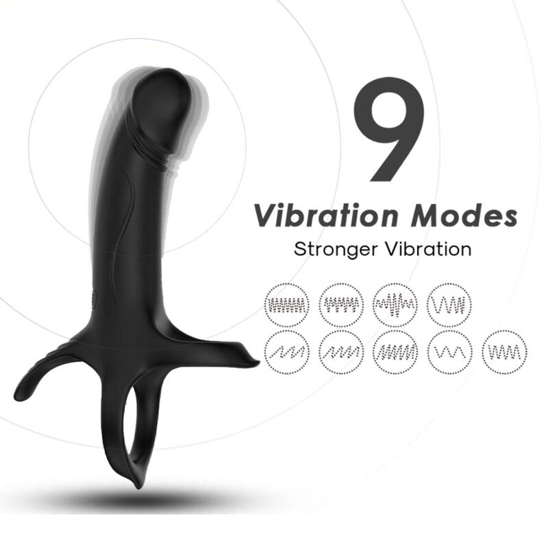 ARMONY – DILDO WITH RING & VIBRATOR BLACK