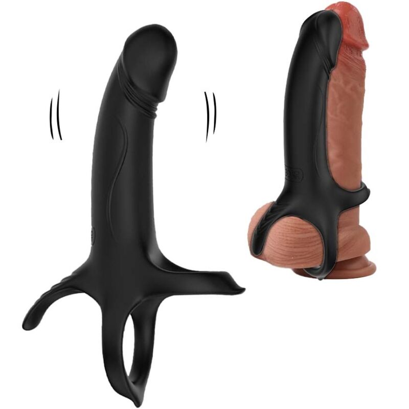 ARMONY – DILDO WITH RING & VIBRATOR BLACK