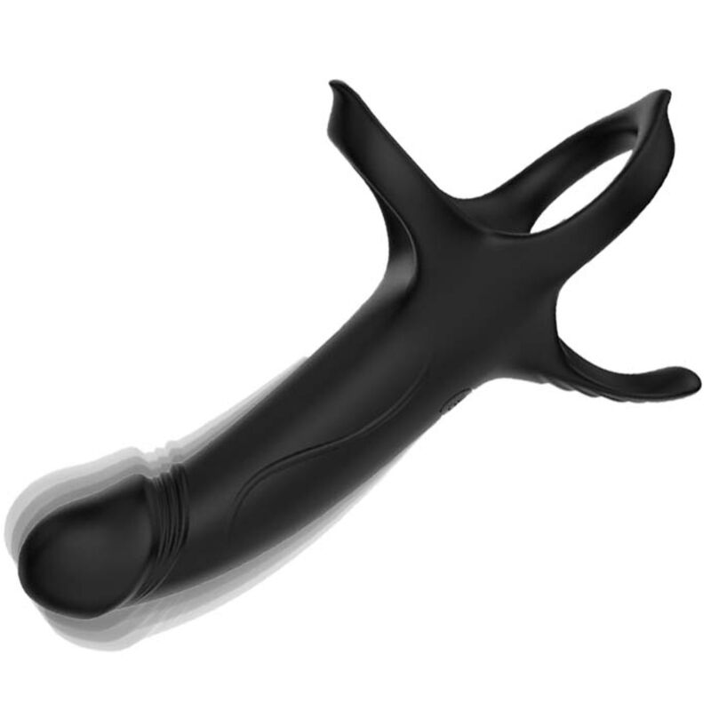 ARMONY – DILDO WITH RING & VIBRATOR BLACK