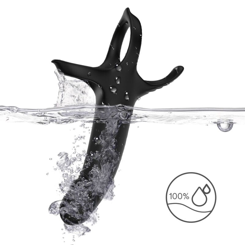 ARMONY – DILDO WITH RING & VIBRATOR BLACK