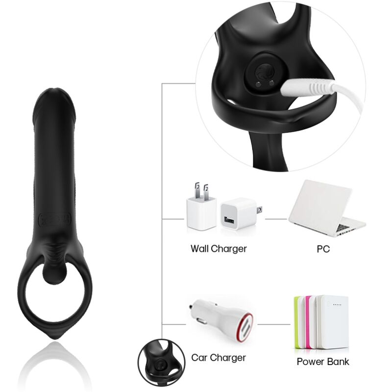 ARMONY – DILDO WITH RING & VIBRATOR BLACK