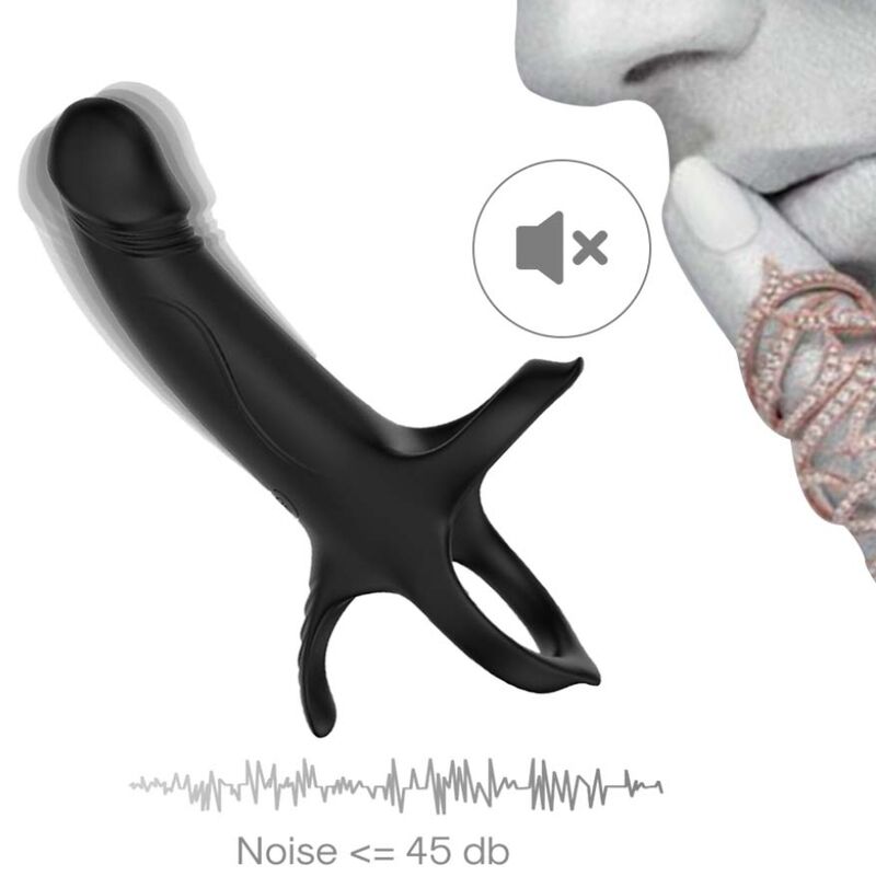 ARMONY – DILDO WITH RING & VIBRATOR BLACK