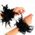 KINK – FEATHER HAND CUFFS WITH GOLD CHAIN MODEL