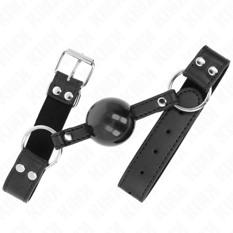 KINK – SOFT AND SOLID BALL 4 CM GAG WITH LEATHERETTE STRAP 62 x 2.5 CM ADJUSTABLE 42-58 CM