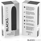 BLACK & SILVER – GERI USB RECHARGEABLE VIBRATING BULLET 8 VIBRATIONS BLACK 10 X 2.2 CM