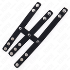KINK – ANELLO PER PENE IN PELLE TRIPLA CON CHIUSURA A PRESSIONE