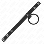 Kink – Penisring aus Silikon 3,8 cm und Hodenteil aus Leder, 22 x 1,5 cm