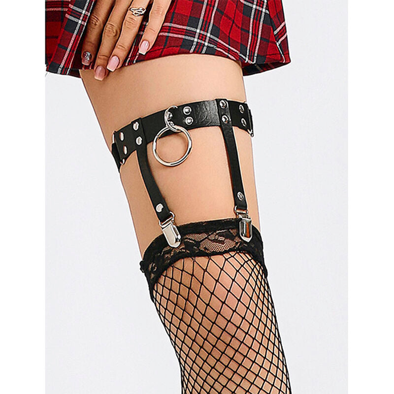 SUBBLIME – 953744 GIARRETRELLA PUNK IN PELLE REGOLABILE NERA TAGLIA UNICA