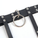 SUBBLIME – 953744 GIARRETRELLA PUNK IN PELLE REGOLABILE NERA TAGLIA UNICA
