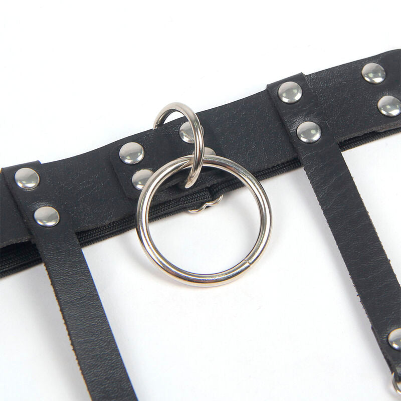SUBBLIME – 953744 GIARRETRELLA PUNK IN PELLE REGOLABILE NERA TAGLIA UNICA