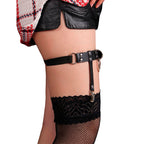SUBBLIME – 953744 GIARRETRELLA PUNK IN PELLE REGOLABILE NERA TAGLIA UNICA
