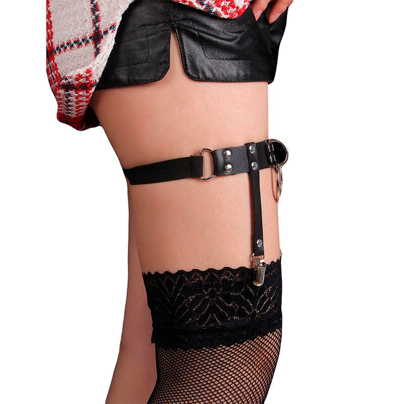 SUBBLIME – 953744 GIARRETRELLA PUNK IN PELLE REGOLABILE NERA TAGLIA UNICA