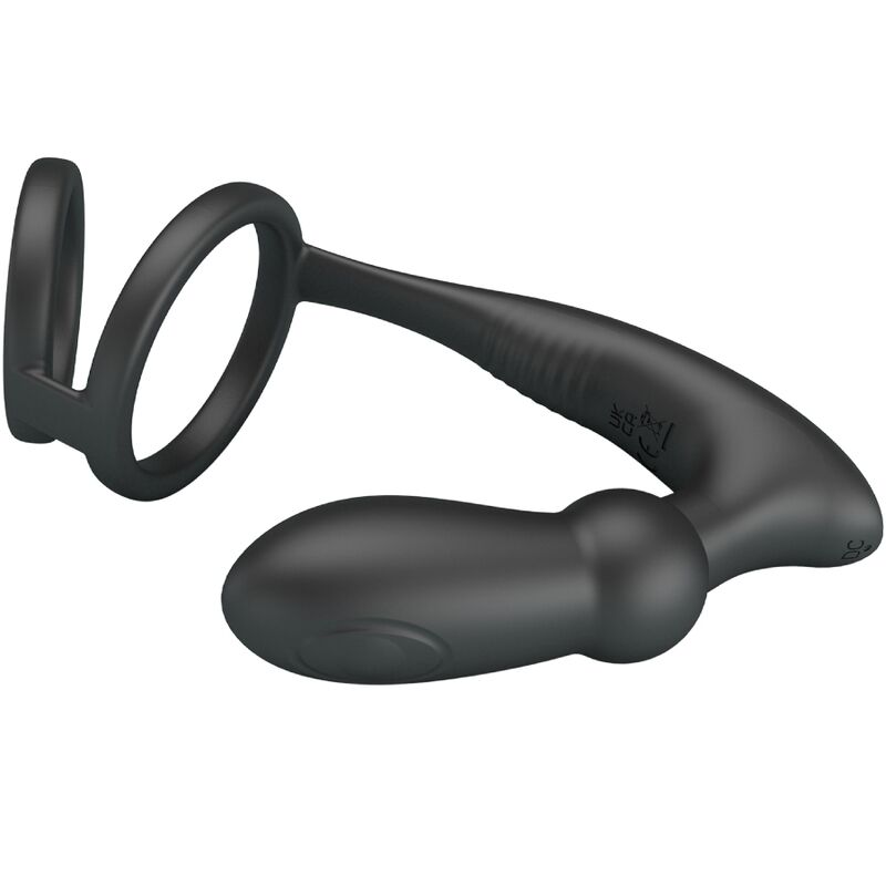 PRETTY LOVE – Emoni Penisring mit Vibro-Analplug, Schwarz