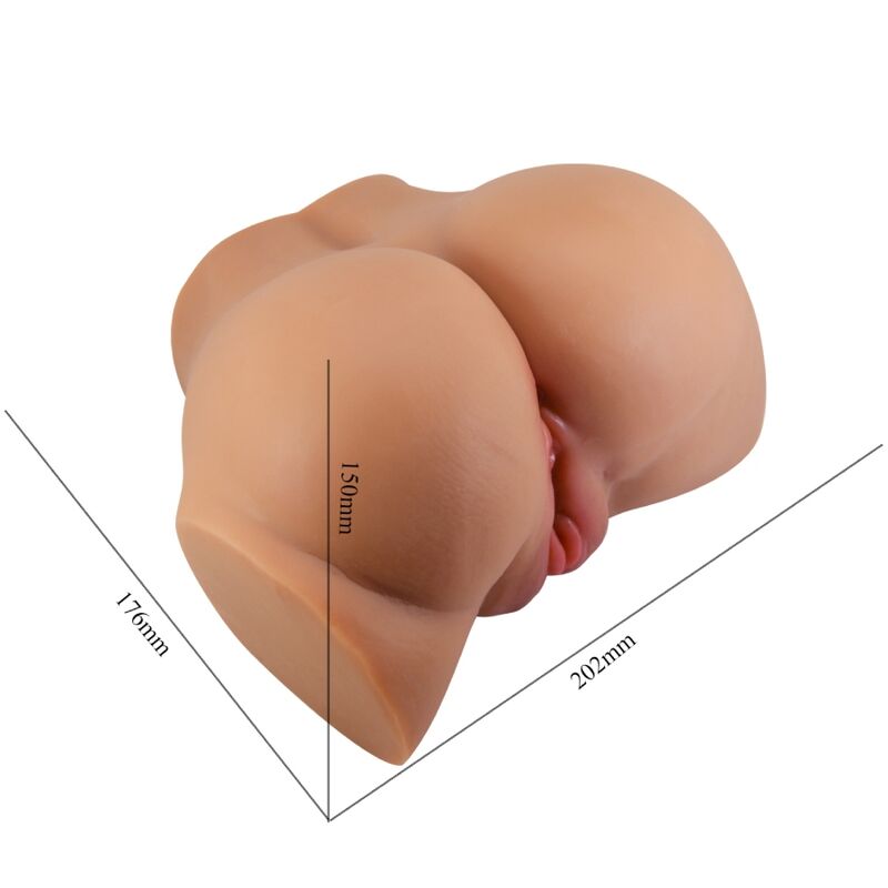 CRAZY BULL – VIBRATORE EMILIA ASS CON VAGINA E ANO REALISTICI, TELECOMANDO IN CARNE