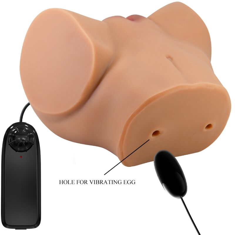 CRAZY BULL – VIBRATORE EMILIA ASS CON VAGINA E ANO REALISTICI, TELECOMANDO IN CARNE