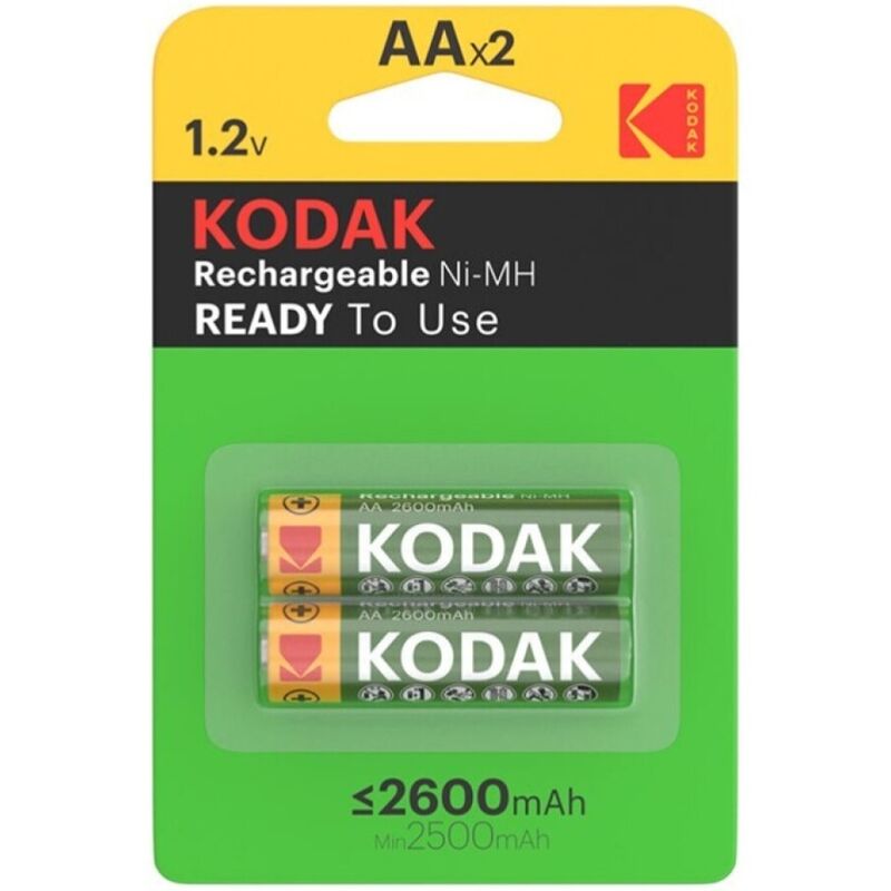 Kodak – Wiederaufladbare AA-Batterien 2600 mAh, 2er-Blister