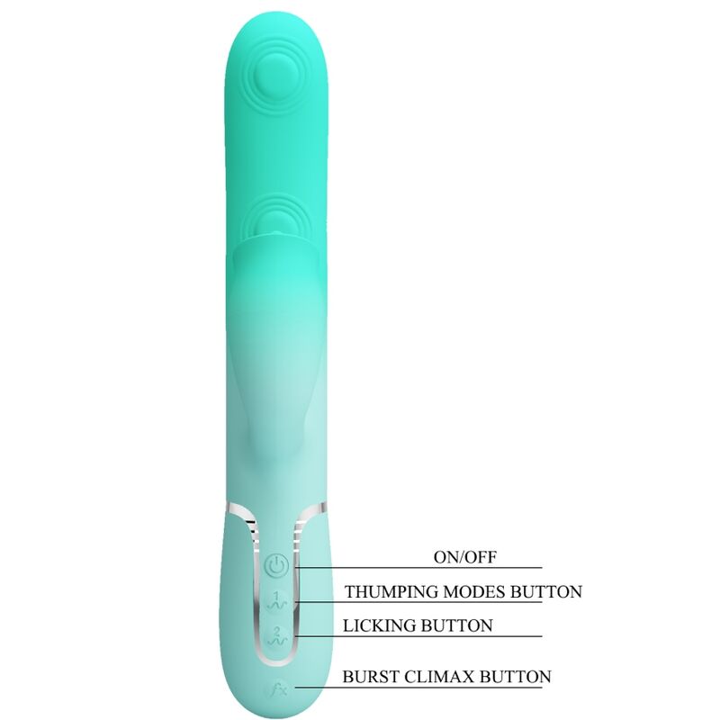 PRETTY LOVE – GIGI MULTIFUNCTION RABBIT VIBRATOR AQUA GREEN