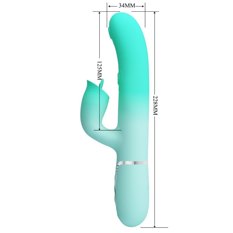PRETTY LOVE – GIGI MULTIFUNCTION RABBIT VIBRATOR AQUA GREEN