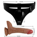 PRETTY LOVE – UNIVERSAL HARNESS BRIEFS WITH VIBRATING AND SQUIRTING DILDO 15.5 CM MULATO