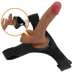 PRETTY LOVE – UNIVERSAL HARNESS BRIEFS WITH VIBRATING AND SQUIRTING DILDO 15.5 CM MULATO