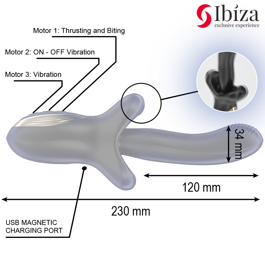 Ibiza – Vibrator mit Stoss- und Beisseffekt