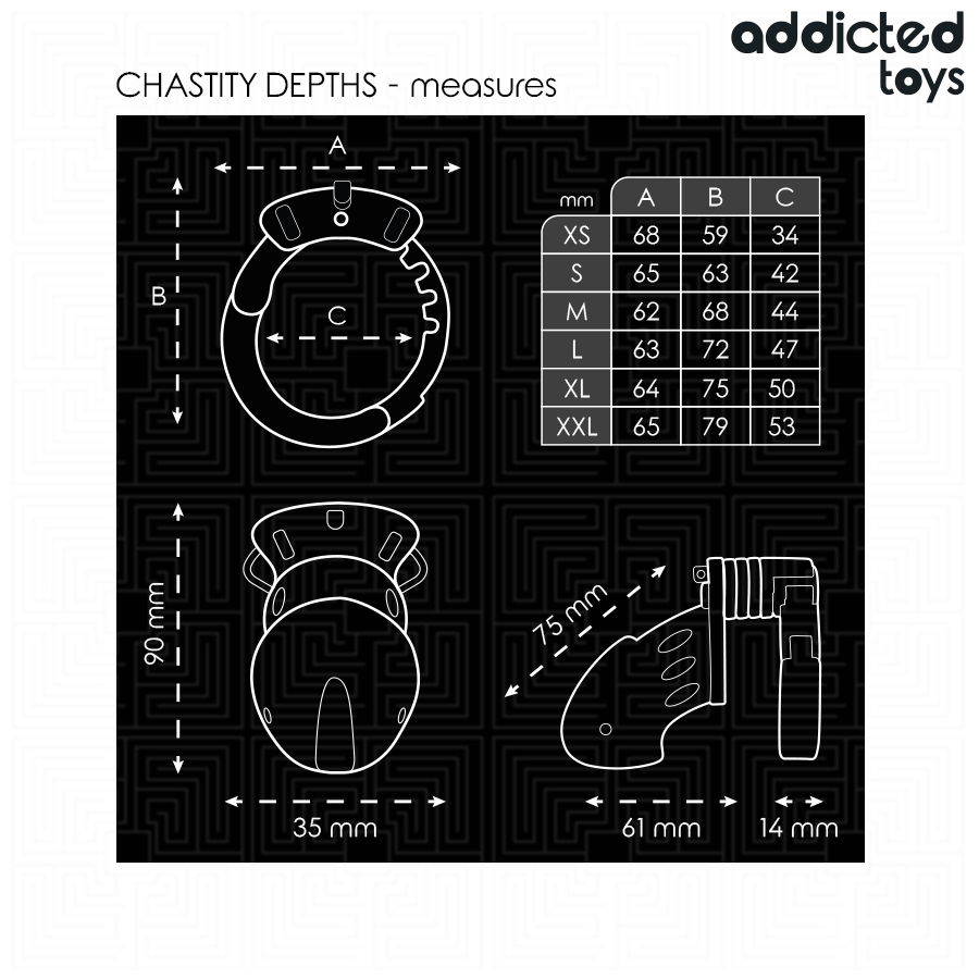 ADDICTED TOYS LOCKED Chastity Depths – Peniskäfig, 7,5 cm
