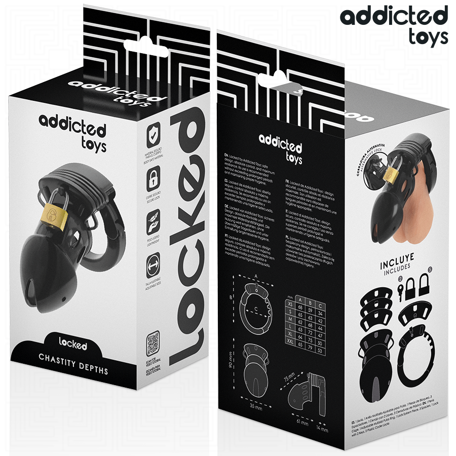 ADDICTED TOYS LOCKED Chastity Depths – Peniskäfig, 7,5 cm