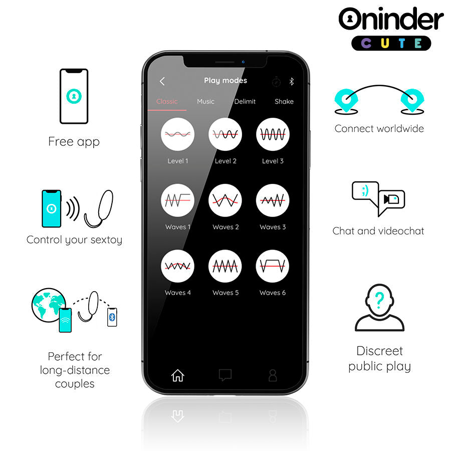 ONINDER CUTE – UOVO VIBRANTE LOVE PLEASURE – GEMME ROTANTI IN SILICONE – APP GLOBALE GRATUITA