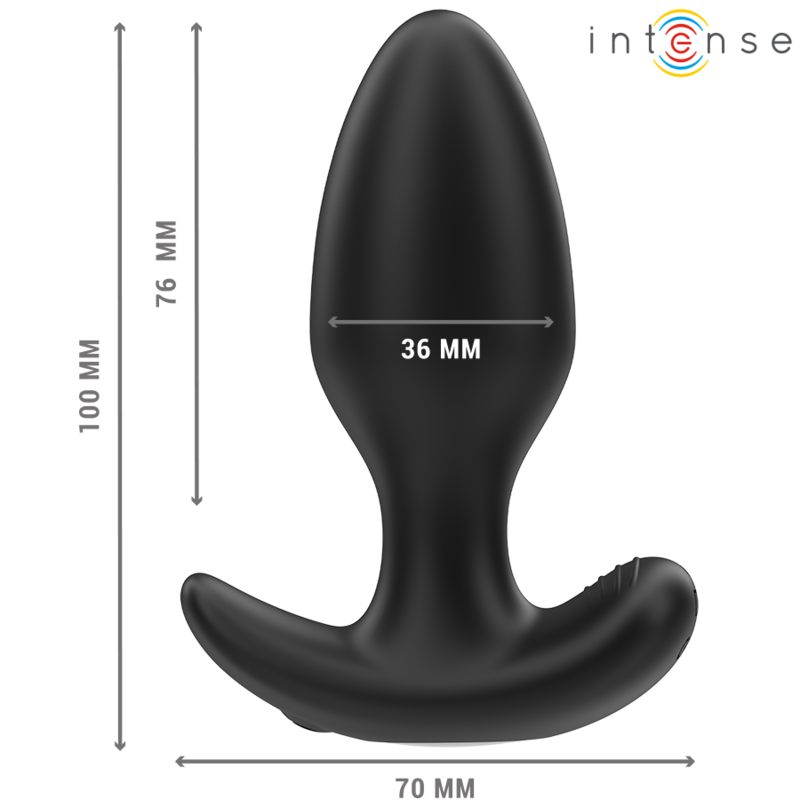 INTENSE – JOEY ANAL PLUG 10 VIBRATIONS BLACK REMOTE CONTROL