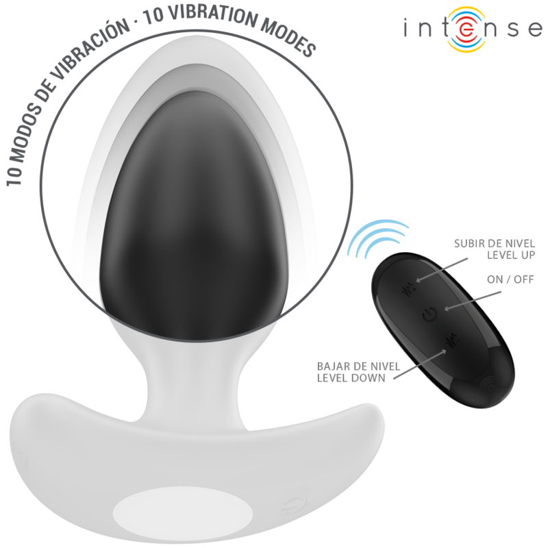 INTENSE – JOEY ANAL PLUG 10 VIBRATIONS BLACK REMOTE CONTROL