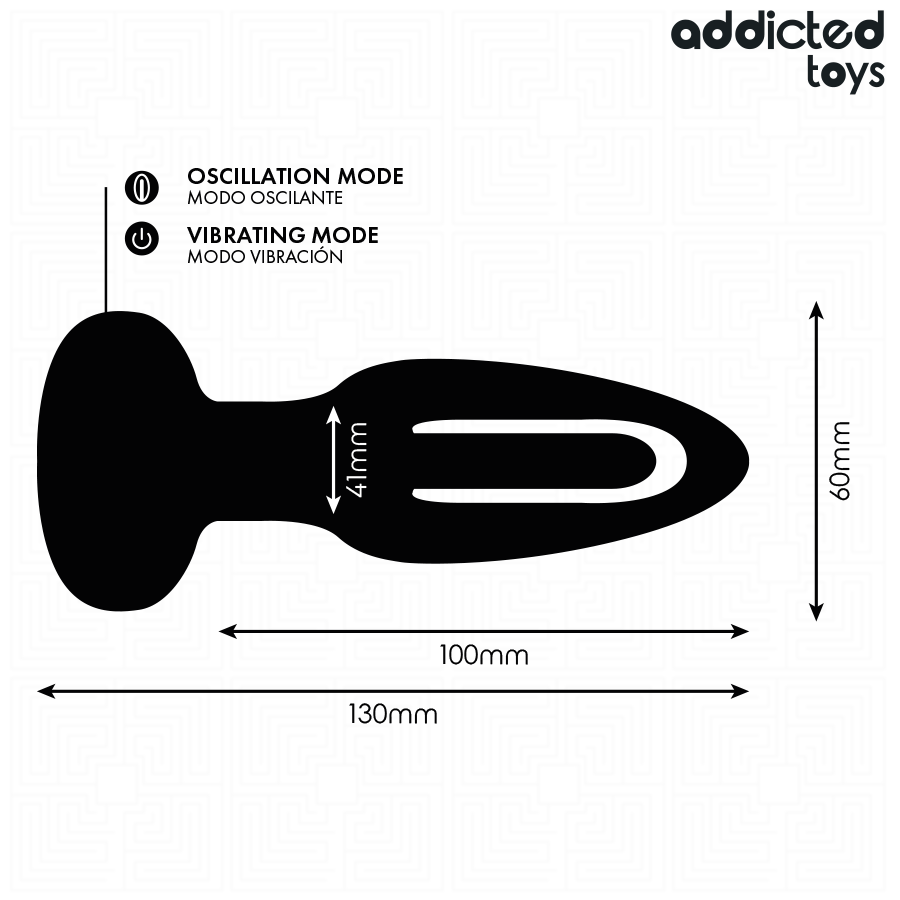 ADDICTED TOYS – ANAL PLUG WITH VIBRATING TONGUE AND REMOTE CONTROL