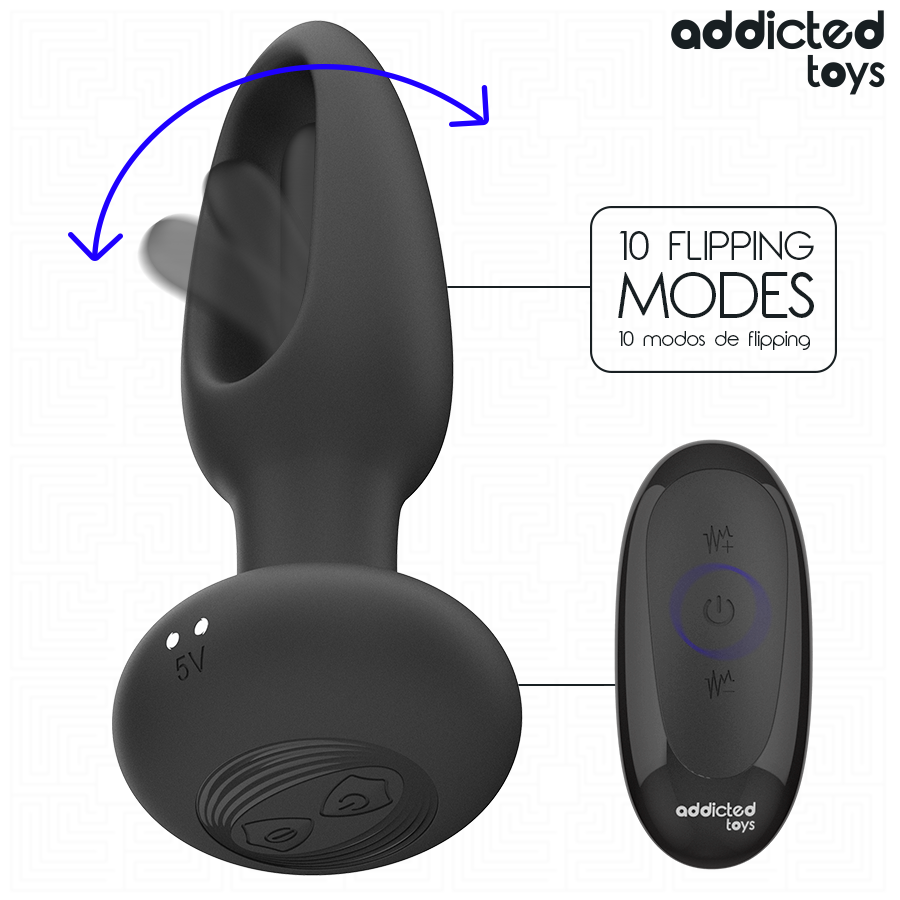 ADDICTED TOYS – ANAL PLUG WITH VIBRATING TONGUE AND REMOTE CONTROL