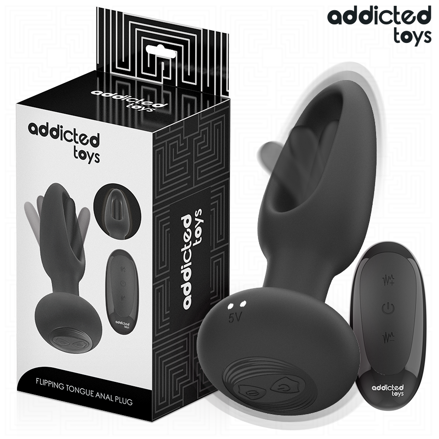 ADDICTED TOYS – ANAL PLUG WITH VIBRATING TONGUE AND REMOTE CONTROL