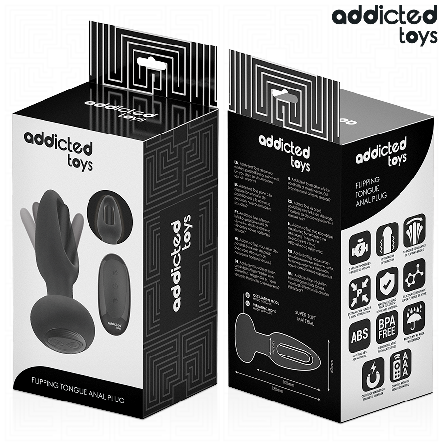 ADDICTED TOYS – ANAL PLUG WITH VIBRATING TONGUE AND REMOTE CONTROL